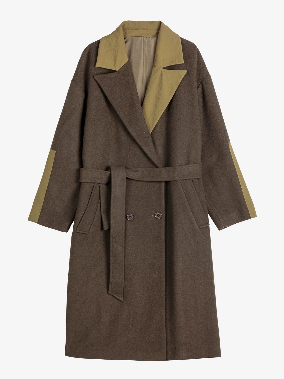 보보쇼즈 테크니컬 배색 울블렌드 롱코트 B225AD080 ONE COLOR - 메인 이미지