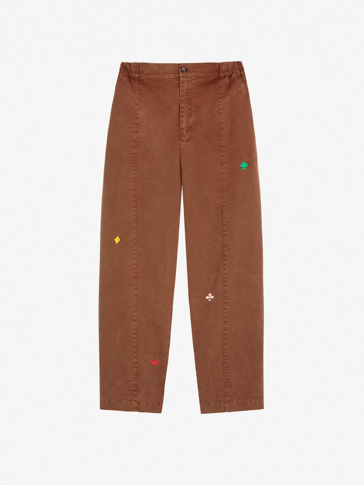보보쇼즈 코쿤핏 자수 브라운 팬츠 B225AD036 ONE COLOR - 메인 이미지