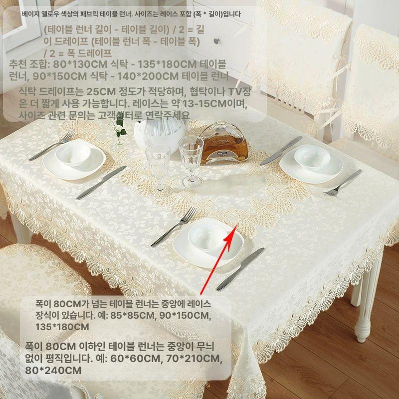 원형 린넨 식탁보 홈파티 패브릭 대형 테이블보 담백 60x60CM 레이스포함 - 상세 이미지 3