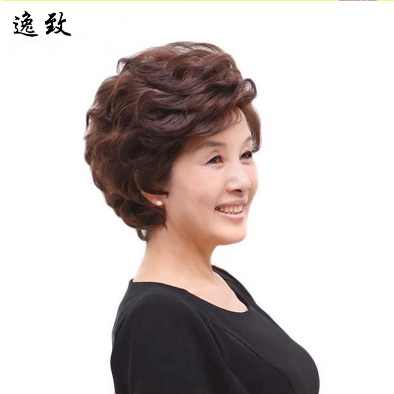 멋내기가발 중년가발 가발 40대 중년여자 자연블랙 발망+작은스틸빗 - 상세 이미지 4