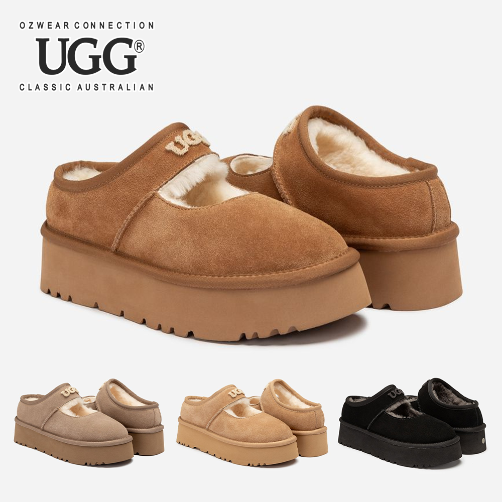 호주 오즈웨어 메리제인 양털 안감 키높이 플랫폼 스트랩 여성 겨울 어그 구두 OB1000