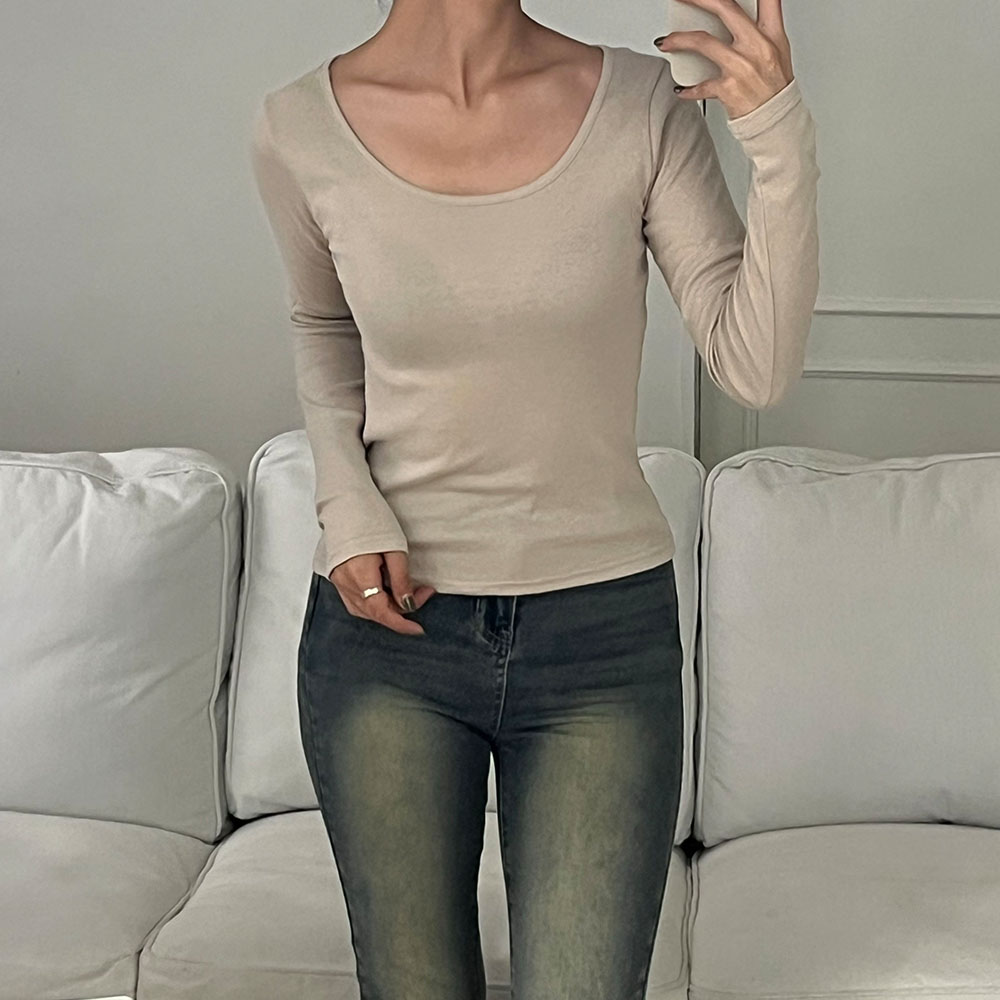 (1+1) 레이어드티셔츠 기본 이너긴팔티 - 상세 이미지 5