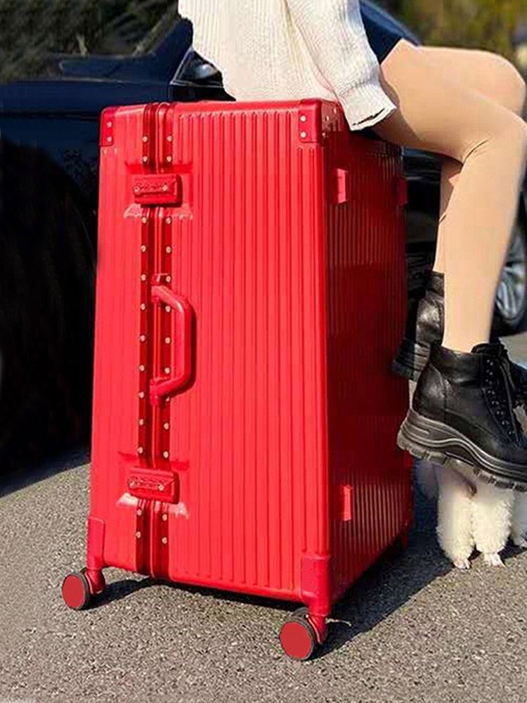 초대형 캐리어 출장 여행 수화물 하드캐리어 이민 가방 블랙 / 알루미늄 50L 26인치 - 상세 이미지 5