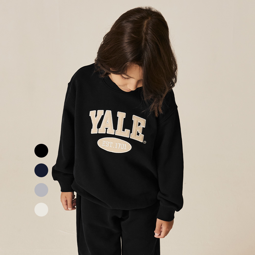 예일키즈 세미 오버핏 기모 맨투맨 티셔츠_A4W027