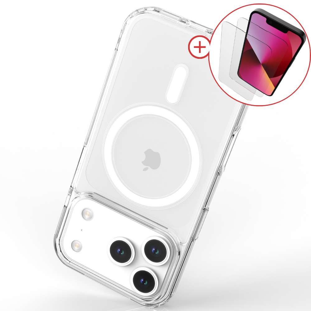 [액정1매] + 2배자력 맥세이프 케이스 자석 마그네틱 하드 투명, 아이폰16 - 상품 이미지