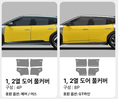 기아 EV4 전용 PPF 보호필름 부분 구매 도어캐치 도어엣지 전방센서 헤드라이트 - 상세 이미지 5