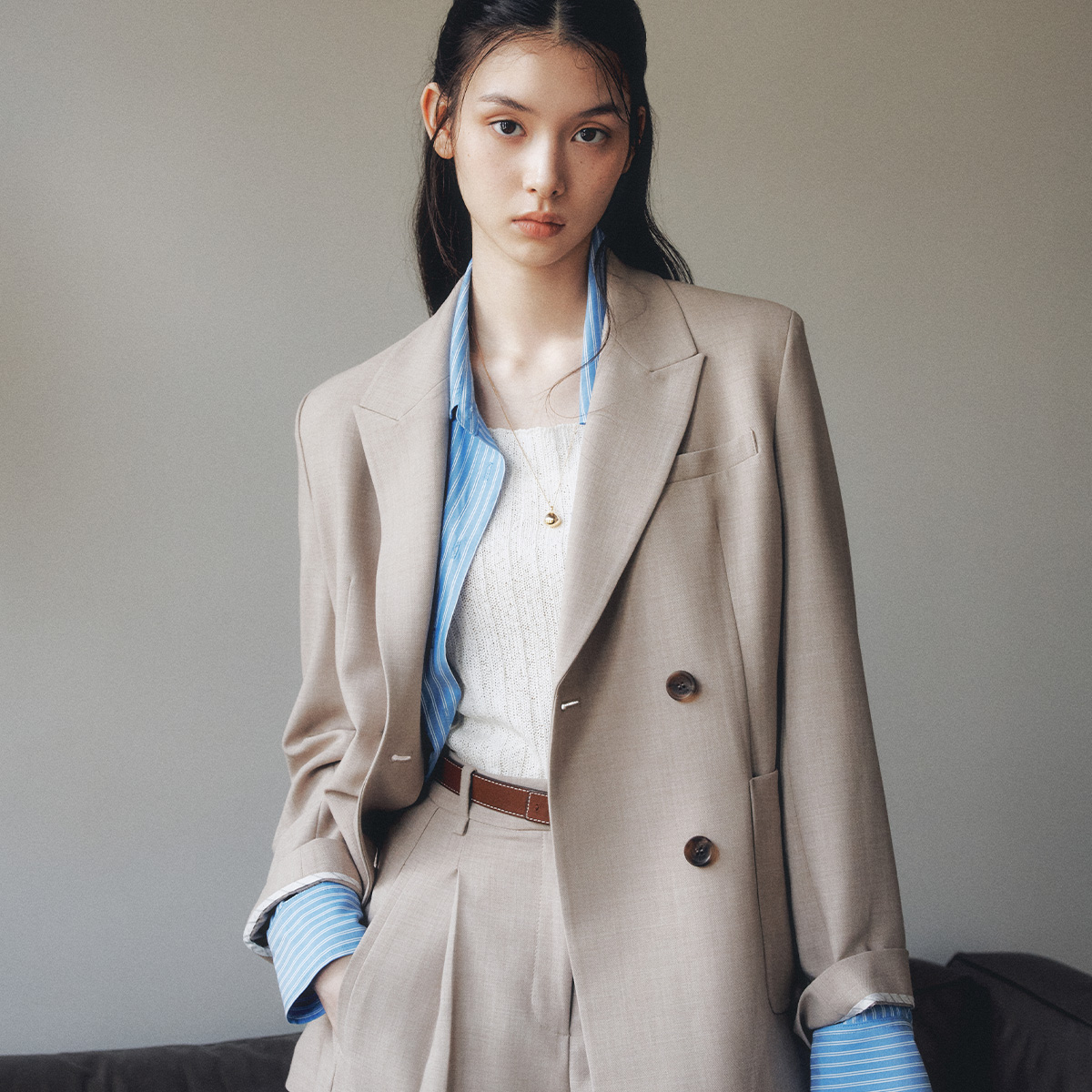 루즈핏 더블 긴팔 자켓 RMJKF49R16 - 상세 이미지 2