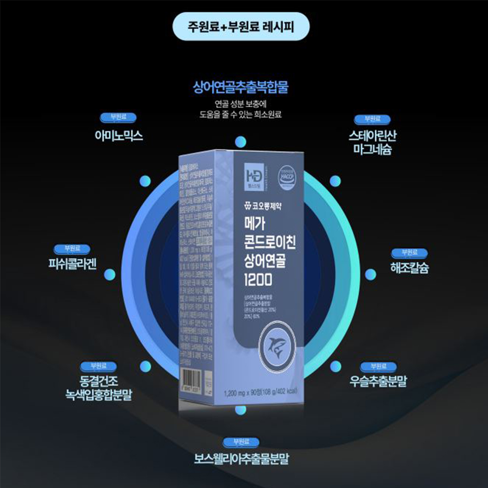 관절엔 콘드로이친 1200 상어연골 3개월 90정 ,2박스 6개월분 - 상세 이미지 3