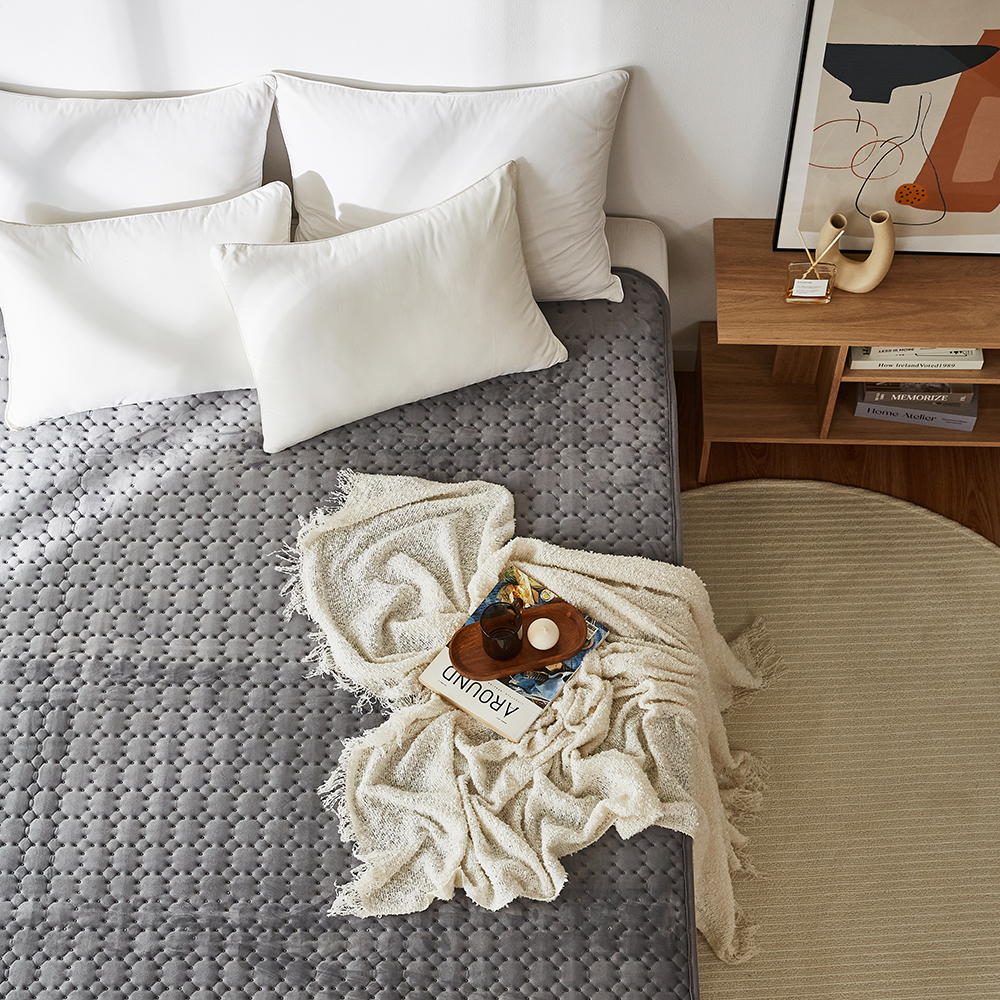 꾸민가 THE슬림 탄소매트 극세사 카본 전기 매트 워셔블 침대 온열 전기요 미니