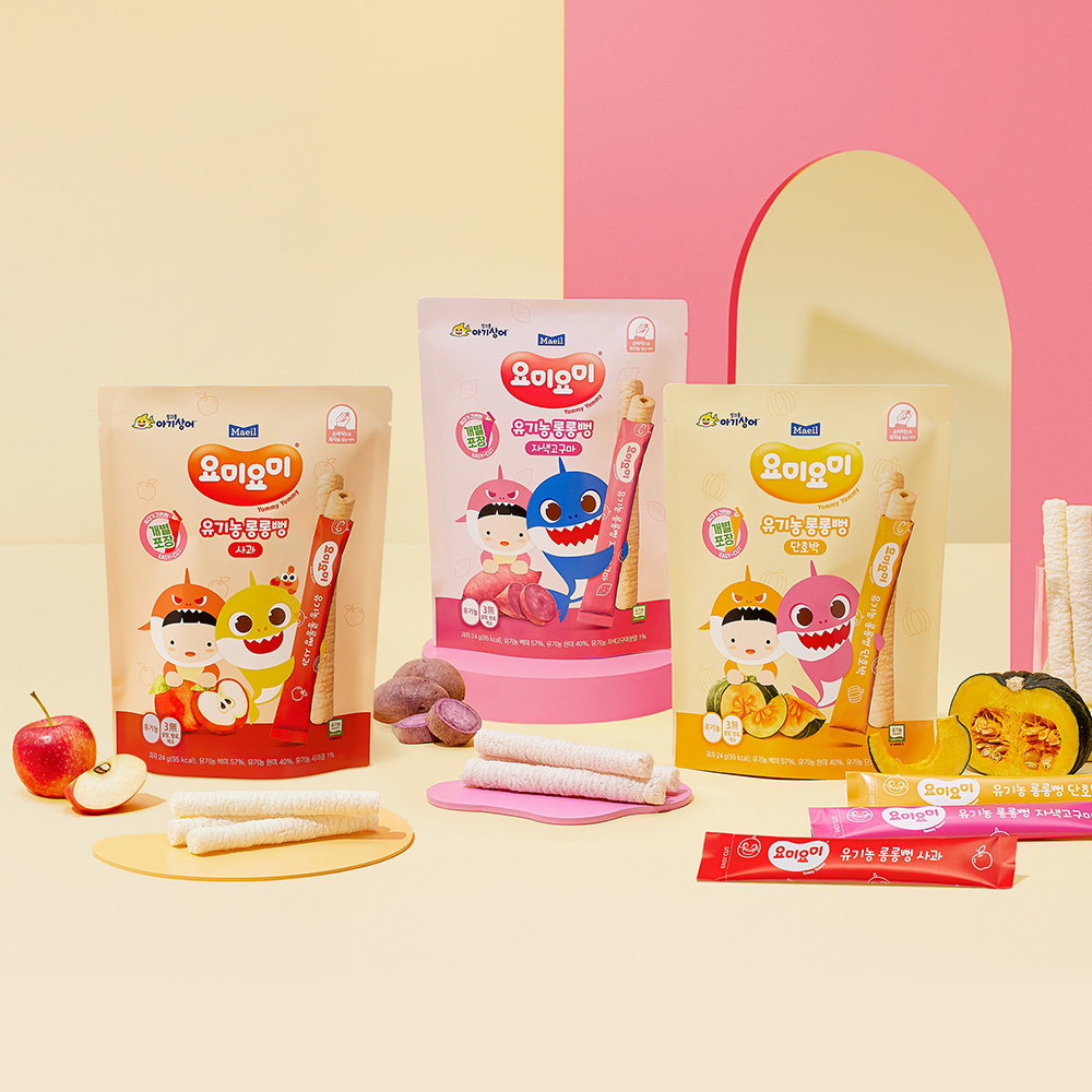 요미요미 유기농롱롱뻥 사과 24g 2봉+자색고구마 24g 2봉+단호박 24g 2봉 (총 6봉)