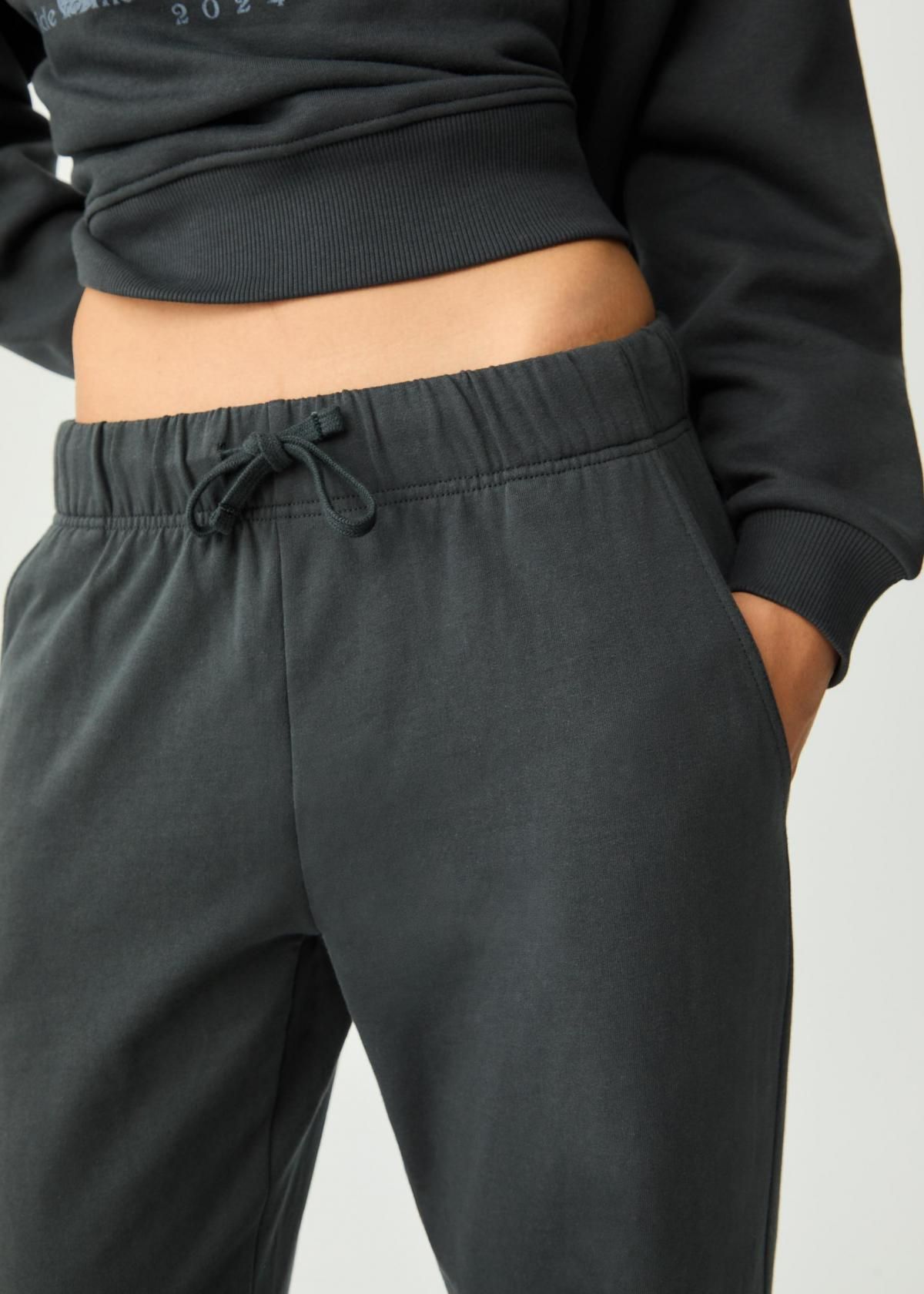 스트라디바리우스 컴포트 와이드핏 플레어 드로스트링 팬츠 8270/421 DARK GREY - 상세 이미지 5