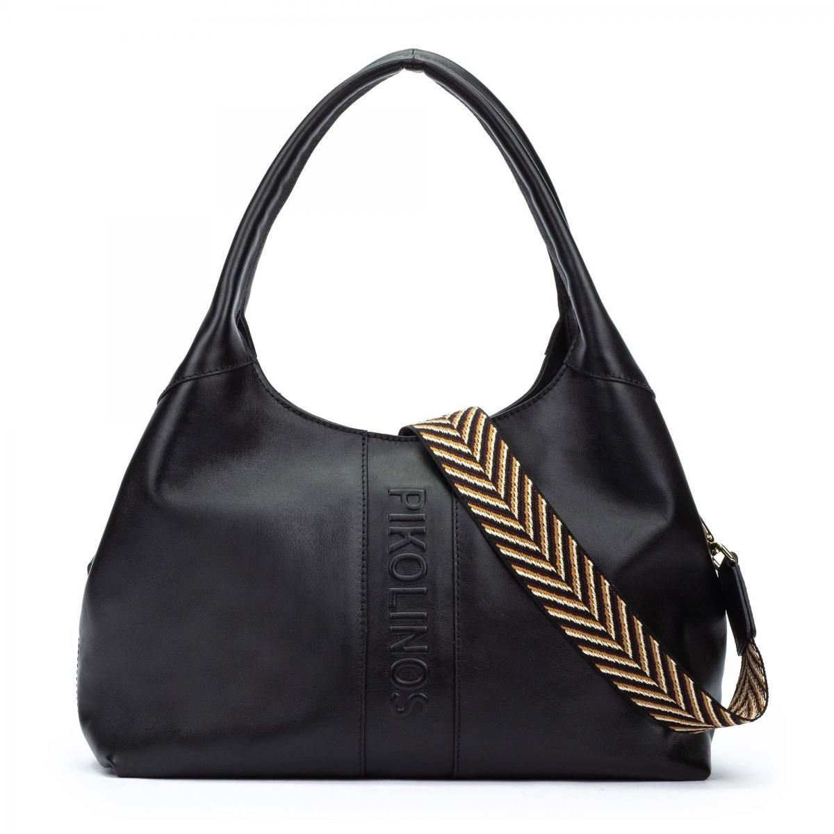 피콜리노스 베이직 블랙 소프트 텍스타일 호보백 ALCUDIA WHA-380 BLACK - 메인 이미지