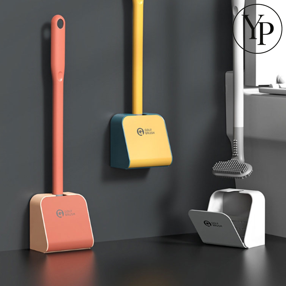 벽걸이 변기 솔 거치대 세트 실리콘 골프형 화장실 욕실 청소 도구 변기솔