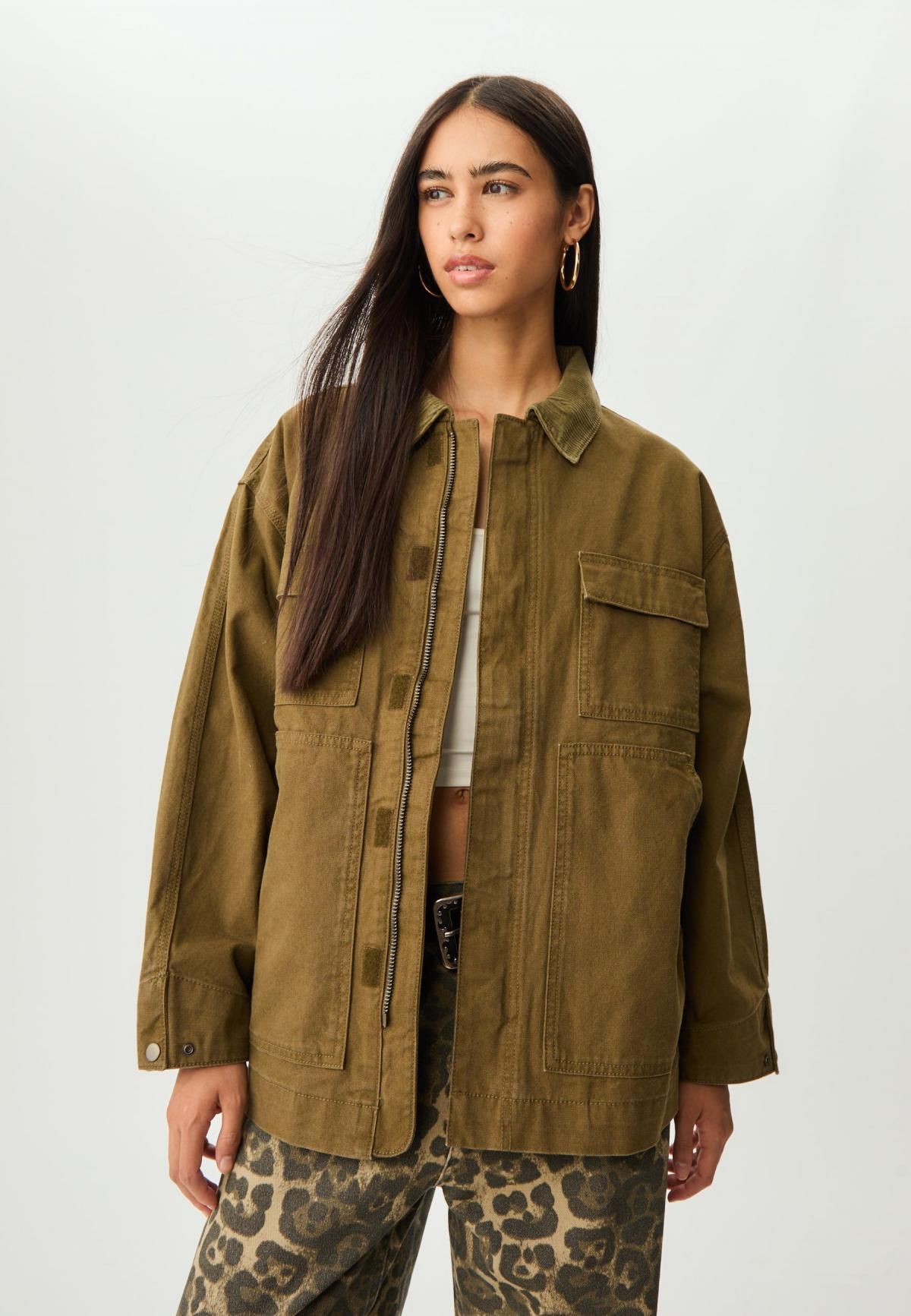 스트라디바리우스 테크니컬 오버핏 카키 포켓 재킷 8633/615 OLIVE GREEN - 상세 이미지 4
