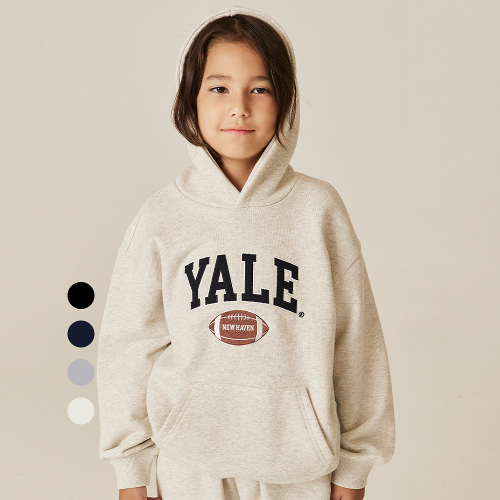 예일키즈 세미 오버핏 기모 후드티셔츠_A4W026