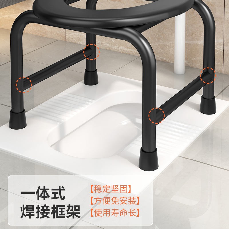 변기 좌욕 의자 좌훈 휴대용 좌욕의자 화장실 간이 구멍뚫린 가정용 체어 검정 강철 25CM 1개 - 상세 이미지 5