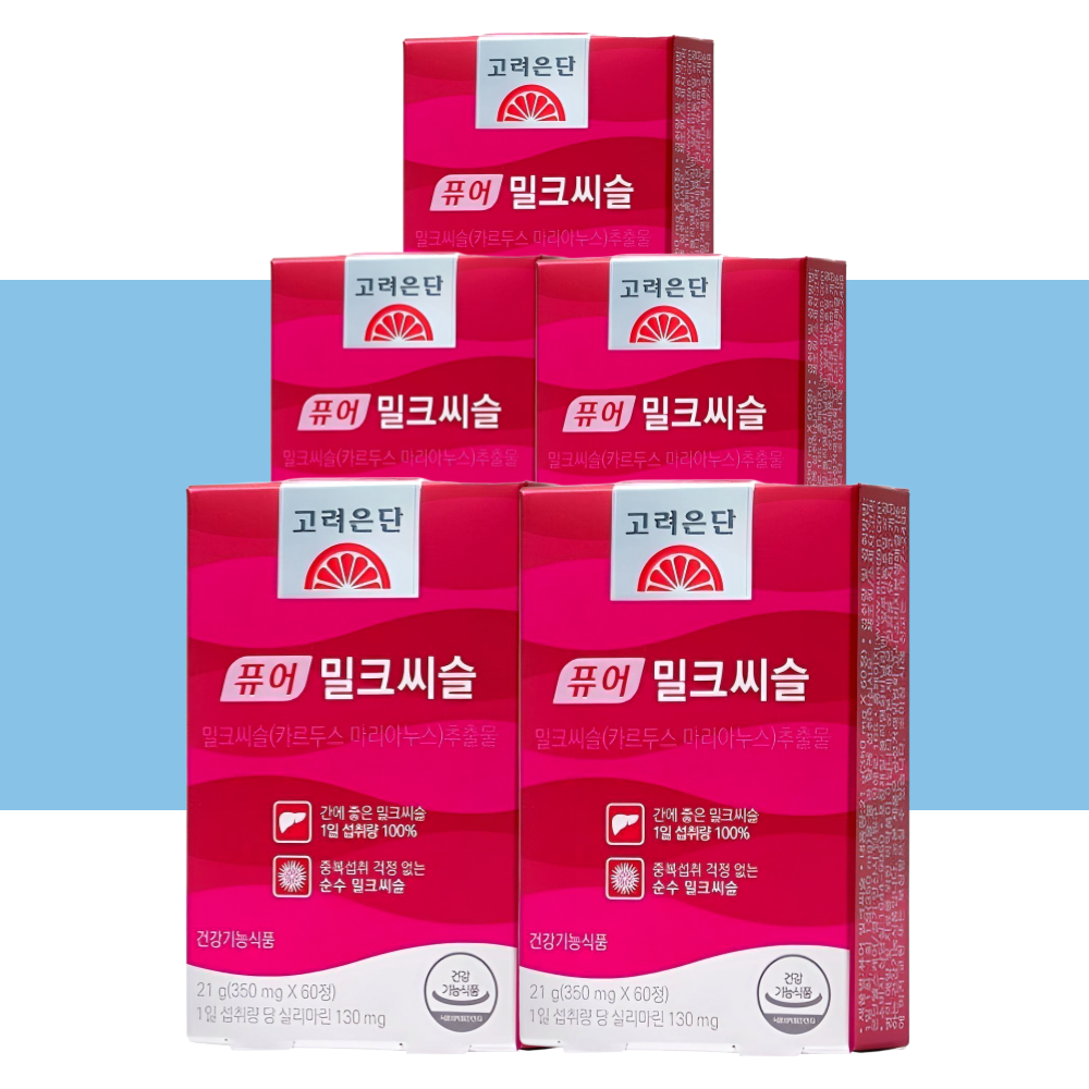 고려은단 밀크씨슬 퓨어 간에좋은 영양제 60정X5박스