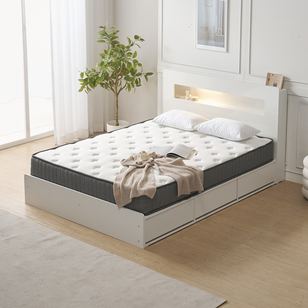 실루나 침대 매트리스 바닥 수면매트 포켓스프링 롤팩 20cm, Q(퀸), 미디엄소프트