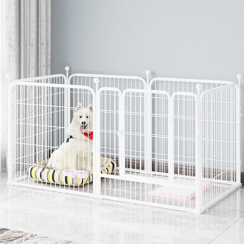 철제 100cmx120cm 화이트 반려견 펜스 - 상품 이미지