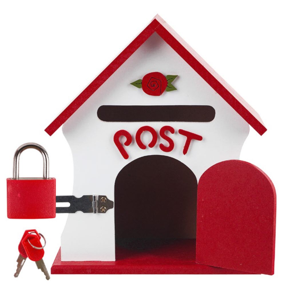 우체통 우편함 포스트박스 느린 우채통 전원주택 우편수취함 벽걸이 예쁜 빨간 - 상세 이미지 4