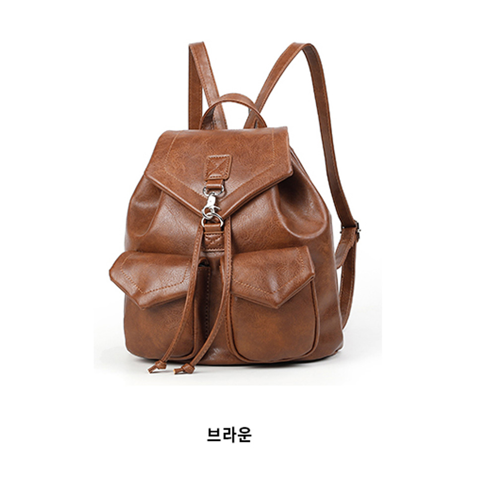 아담한 레더 미니 조리 백팩 여대생 직장인 엄마 나들이 외출 여행 미디움 작은 백팩 가방 이미지 6