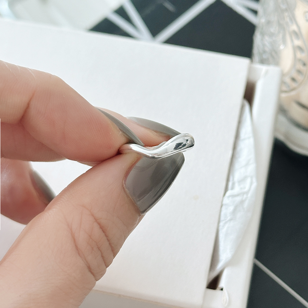 silver925 웨이브 물결 라인 925실버 애끼 반지 사이즈 조절 마디반지 너클링 - 상세 이미지 2