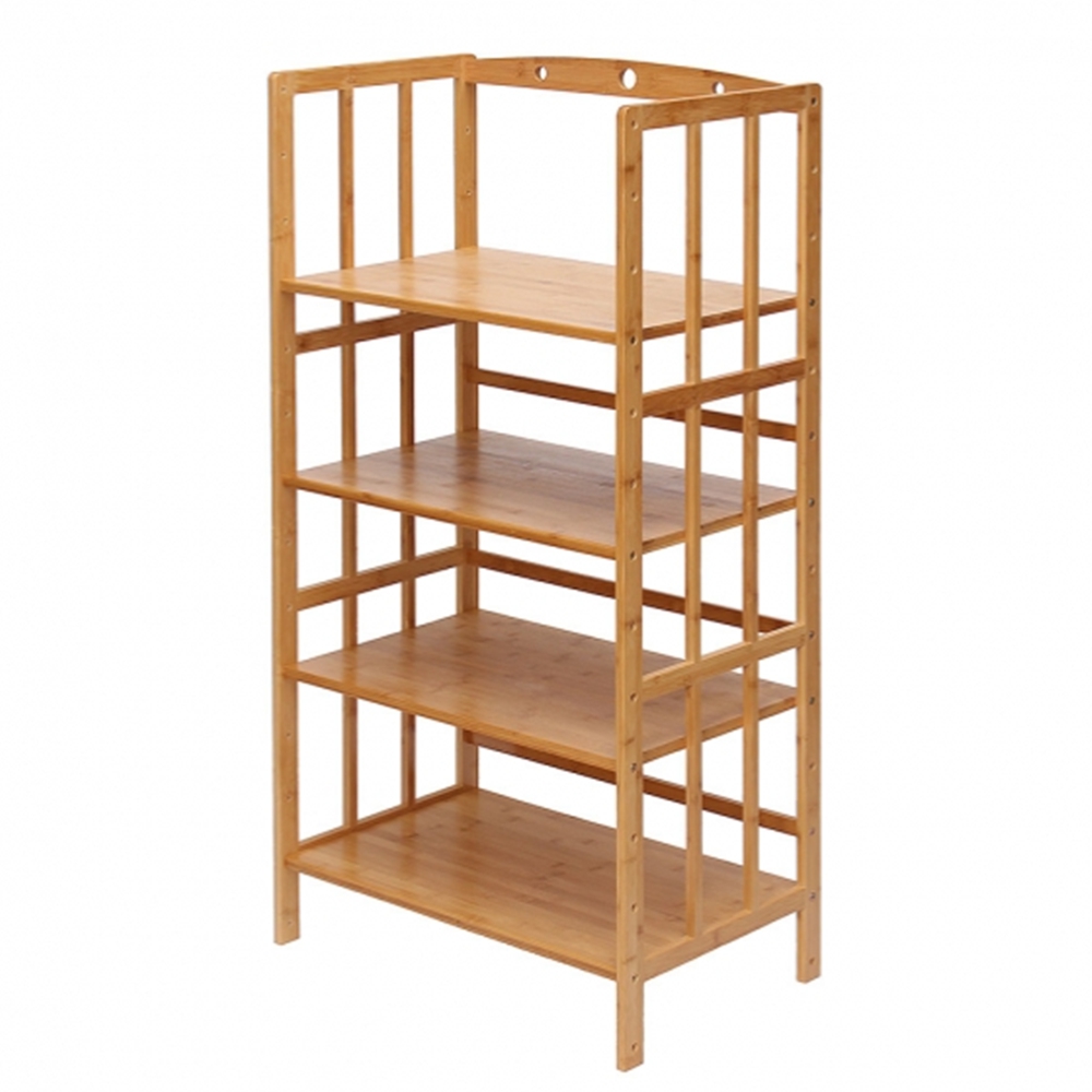 4단 대나무선반 폭넓은 인테리어 책 진열대 다용도실 선반