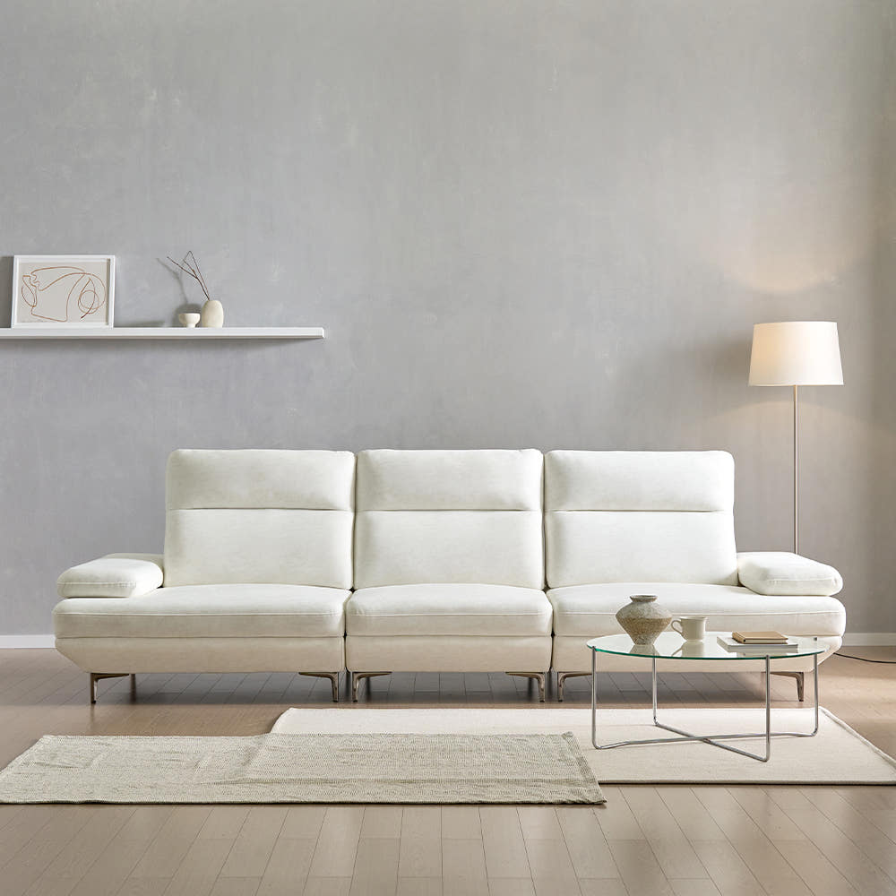 라플랑 갤럭시 이지클린 패브릭 모듈형 스윙 소파 sk 아이보리, 4인용