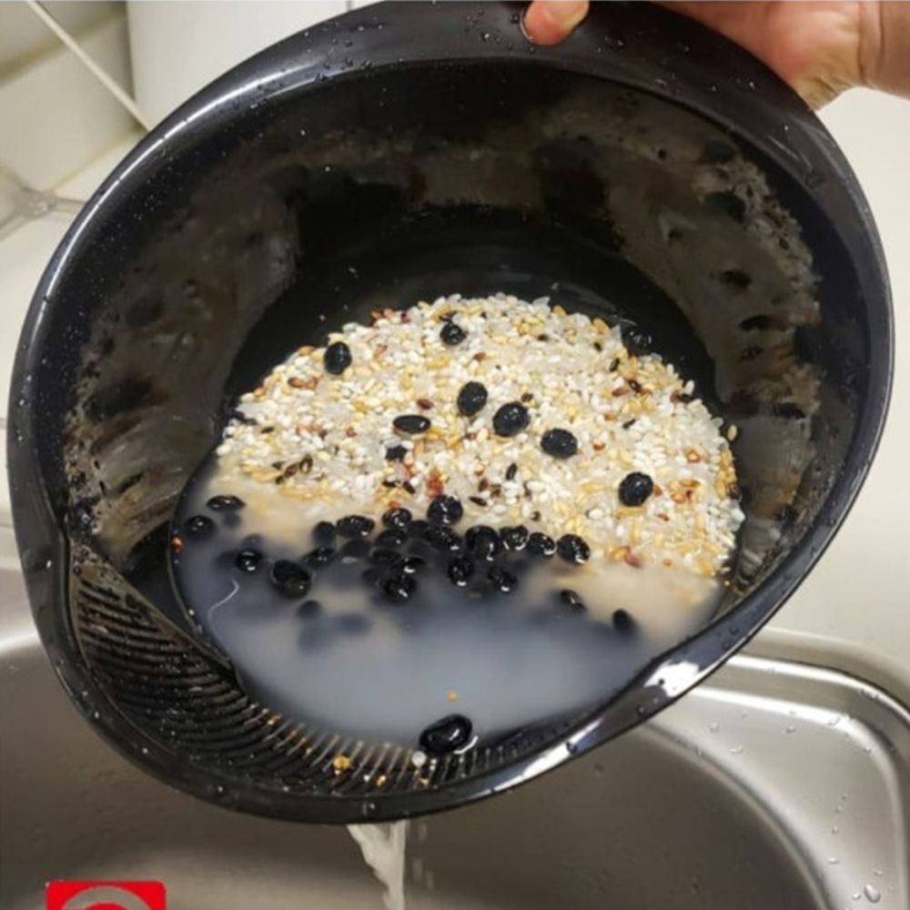 야채 통 쌀씻는 믹싱볼 과일 검정 세척 - 상품 이미지