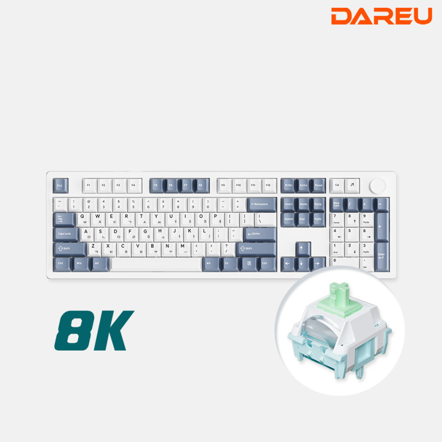 다얼유 EK106PRO 8K 유선 기계식 키보드 풀배열 화이트, 클라우드축 사진 1