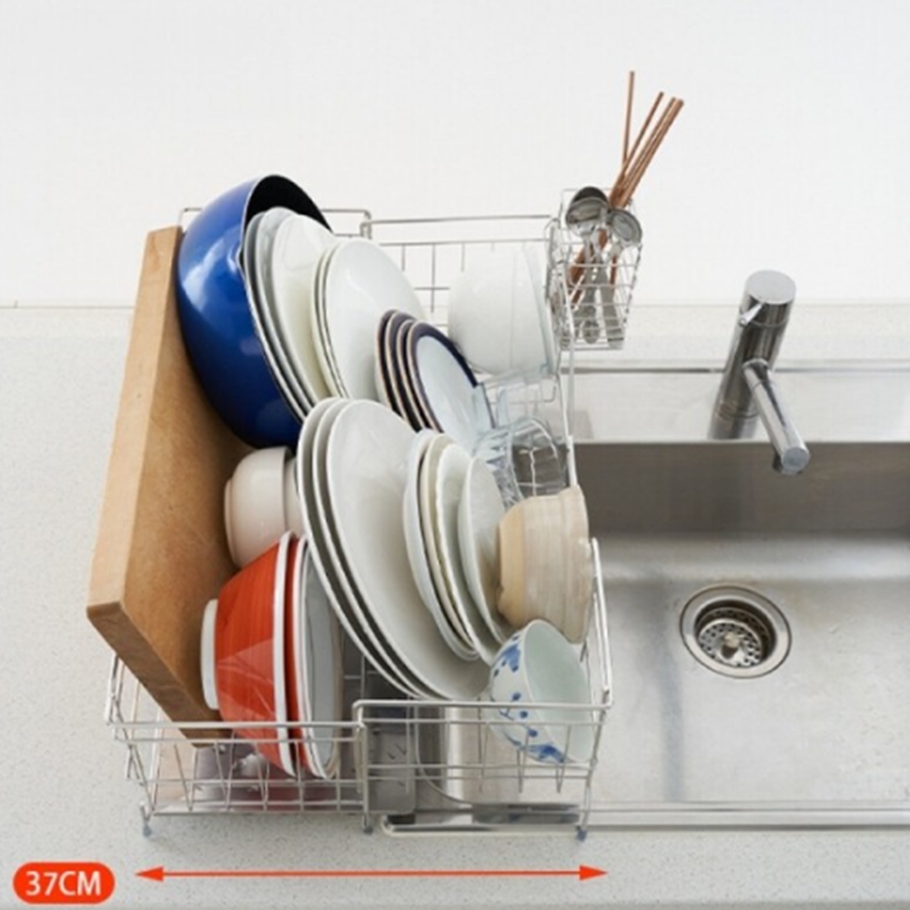 올스텐 물빠짐식기건조대 길이조절 컵 접시 그릇건조대