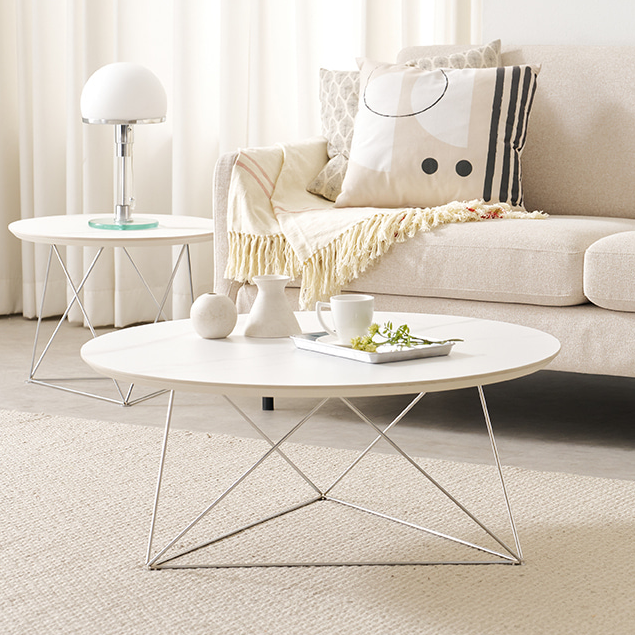 세라믹 거실 테이블 원형 좌식 쇼파 커피 낮은 탁자 800
