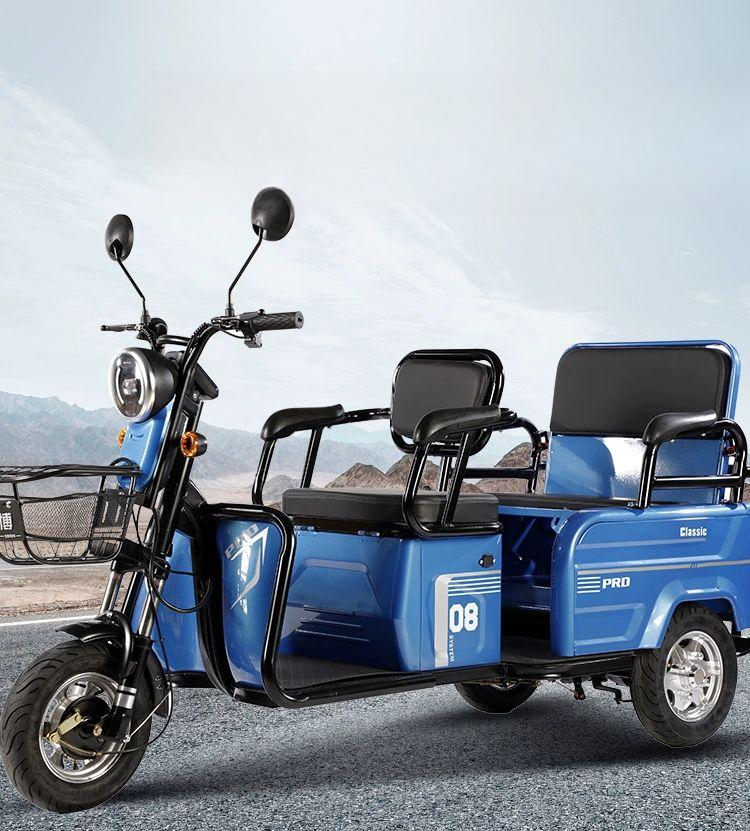 최신형 다인승 세발 스쿠터 시골 이동수단 삼륜차 60V 버전 초우량 20A 800W A 48V - 상품 이미지