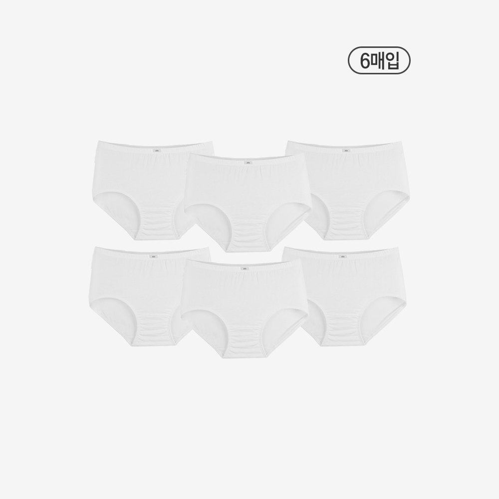 (N배송) DDO 여성팬티 순면 노라인 여자 면100팬티 임산부 안심 맥시 온담 화이트, 100, 6장 제품 이미지