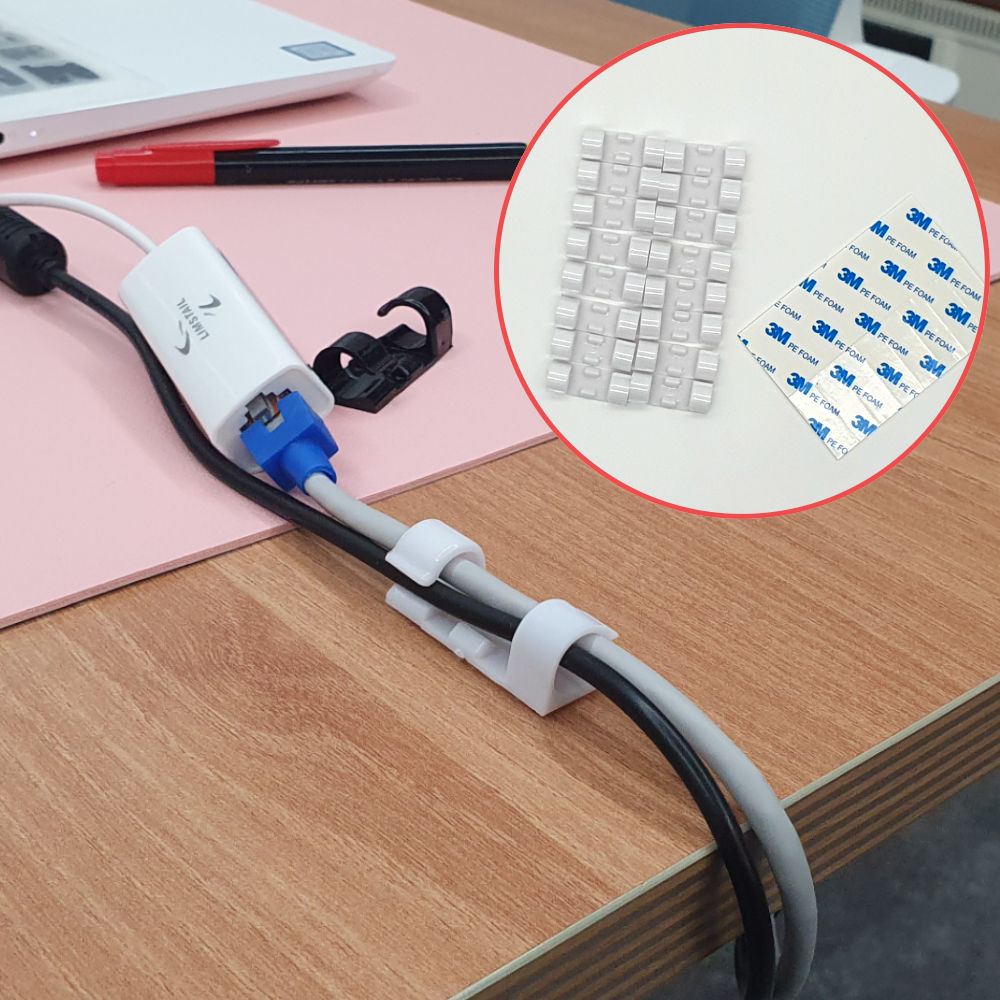 전선정리클립 화이트 전선정리 전기선고정 케이블 대 - 상품 이미지
