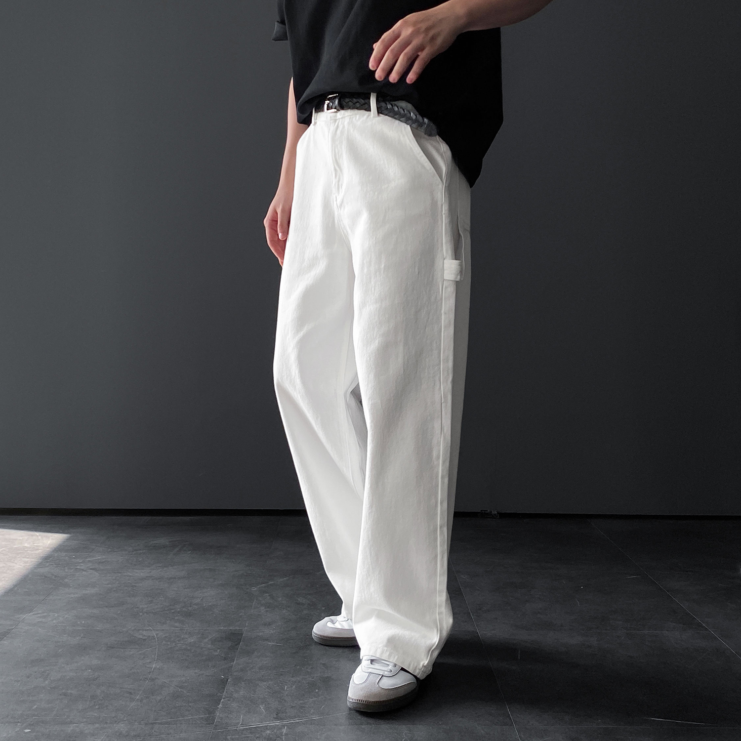 워크팬츠 퍼티그팬츠 통넓은바지 남자면바지 - 상세 이미지 3