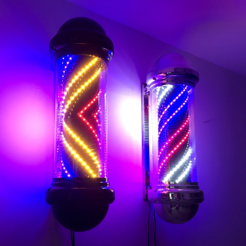 미용실간판 바버샵 싸인볼 이발소 벽걸이 조명 사인볼 Debon 외부 LED 70cm 은색 커버 - 상세 이미지 2