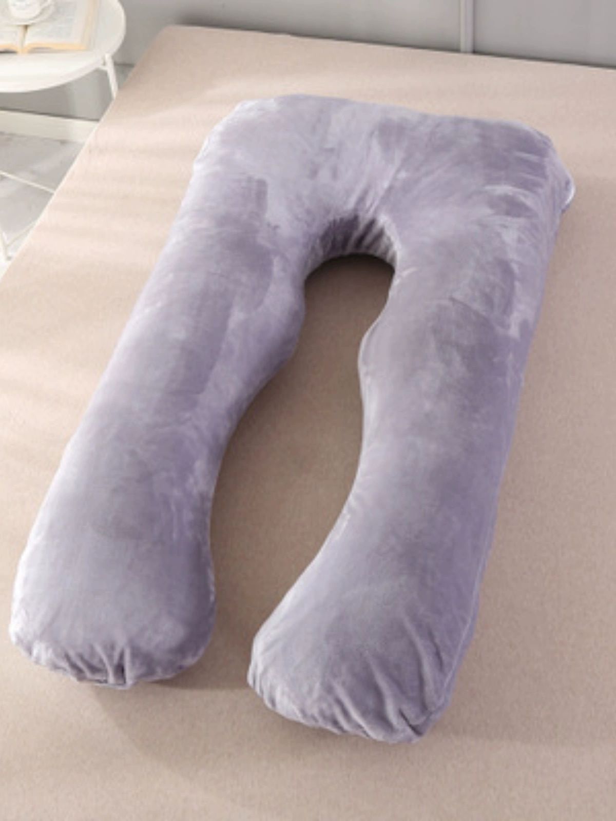 U자 바디필로우 임산부 출산선물 직물 벨벳 실버그레이 140x80CM 2kg 심포함 - 상품 이미지