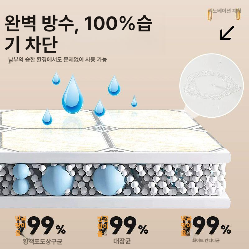 솔비에 욕실천장시트지 천장누수도배 접착식 스티커 타일 방수 셀프 순백 30x30cm 두꺼운 강한 접착 10장 팩 공장 직송 0.9평방 가능 - 상세 이미지 2