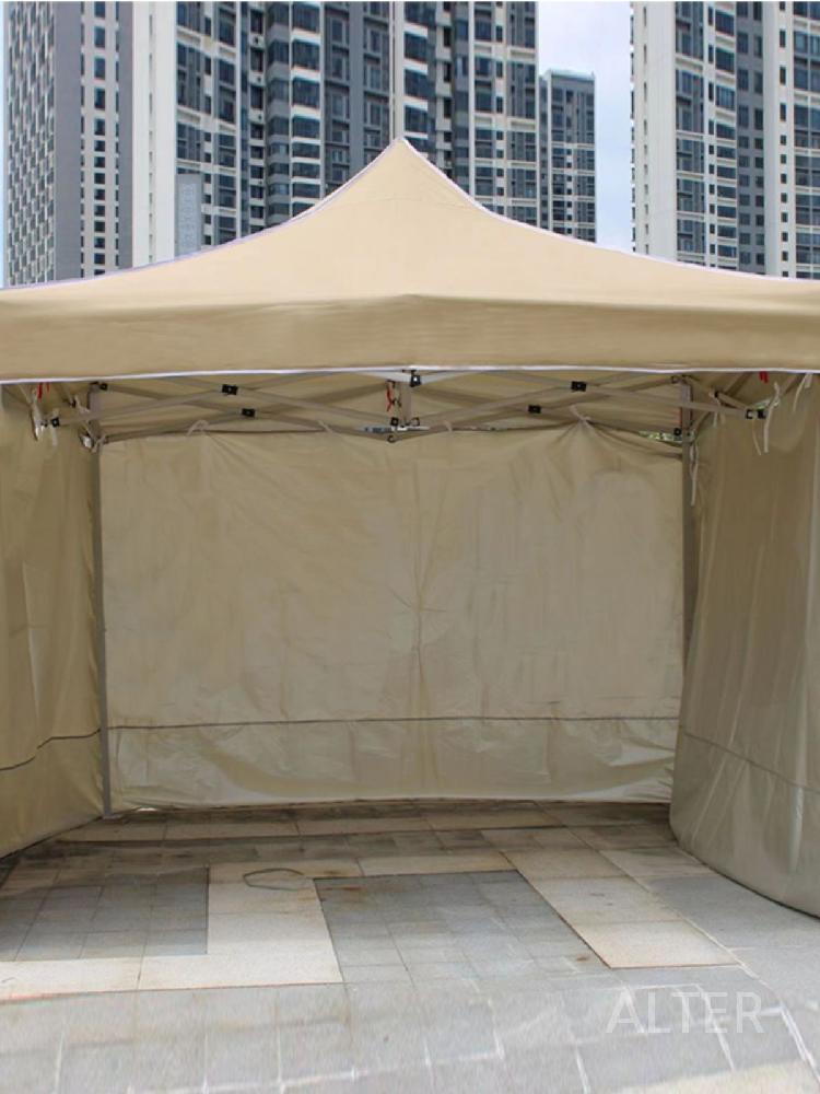 임시 바람막이 캐노피 발렛 접이식 텐트 천막 농막 2x2m 파란 텐트+3면 천 - 상세 이미지 2