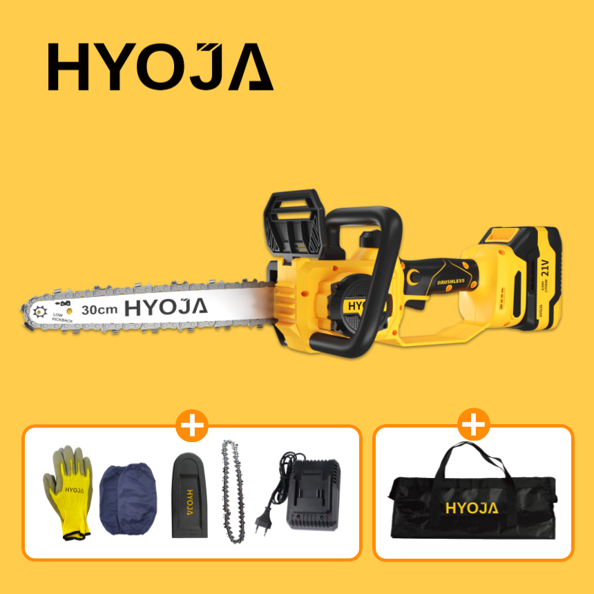 효자 21V 무선 전기톱 30cm 충전식 체인톱 충전 전동