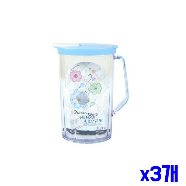 투명한 타원형 물병 1.8L 주방물병 물보관통 x3개 물 - 상품 이미지