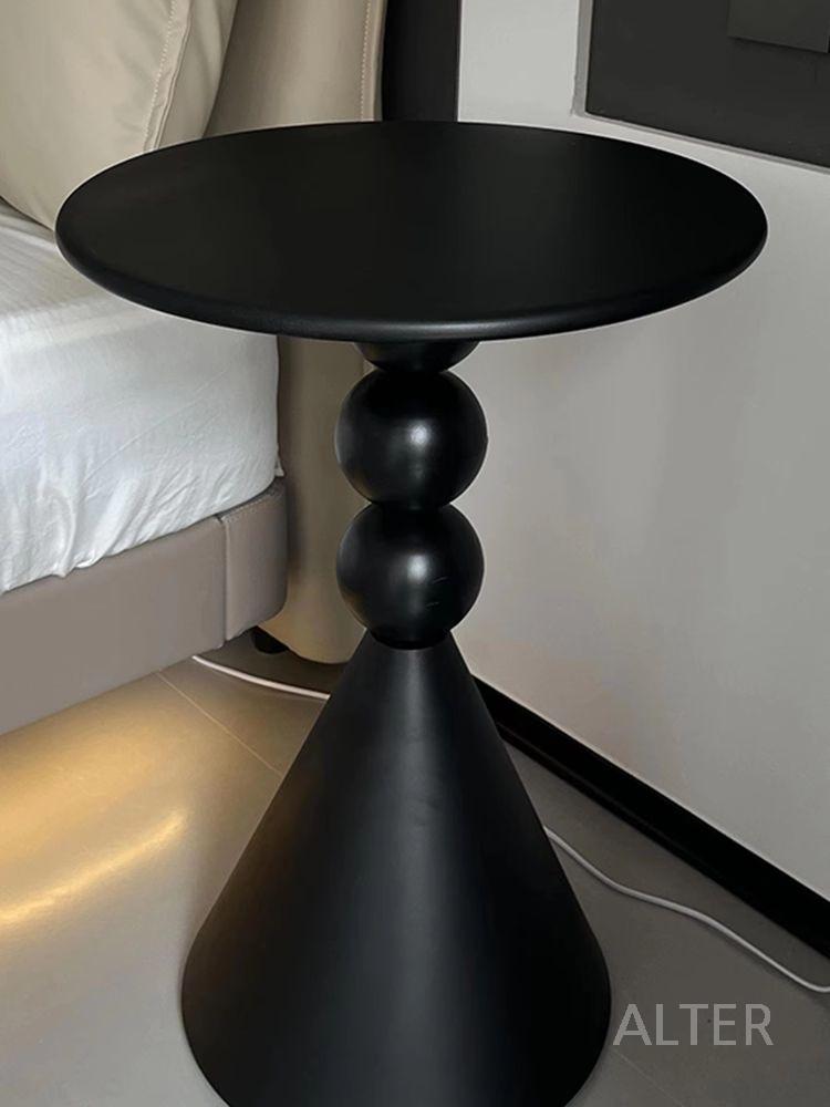 원형 사이드 티테이블 소파 테이블 보조 검정 35x52cm - 상세 이미지 2