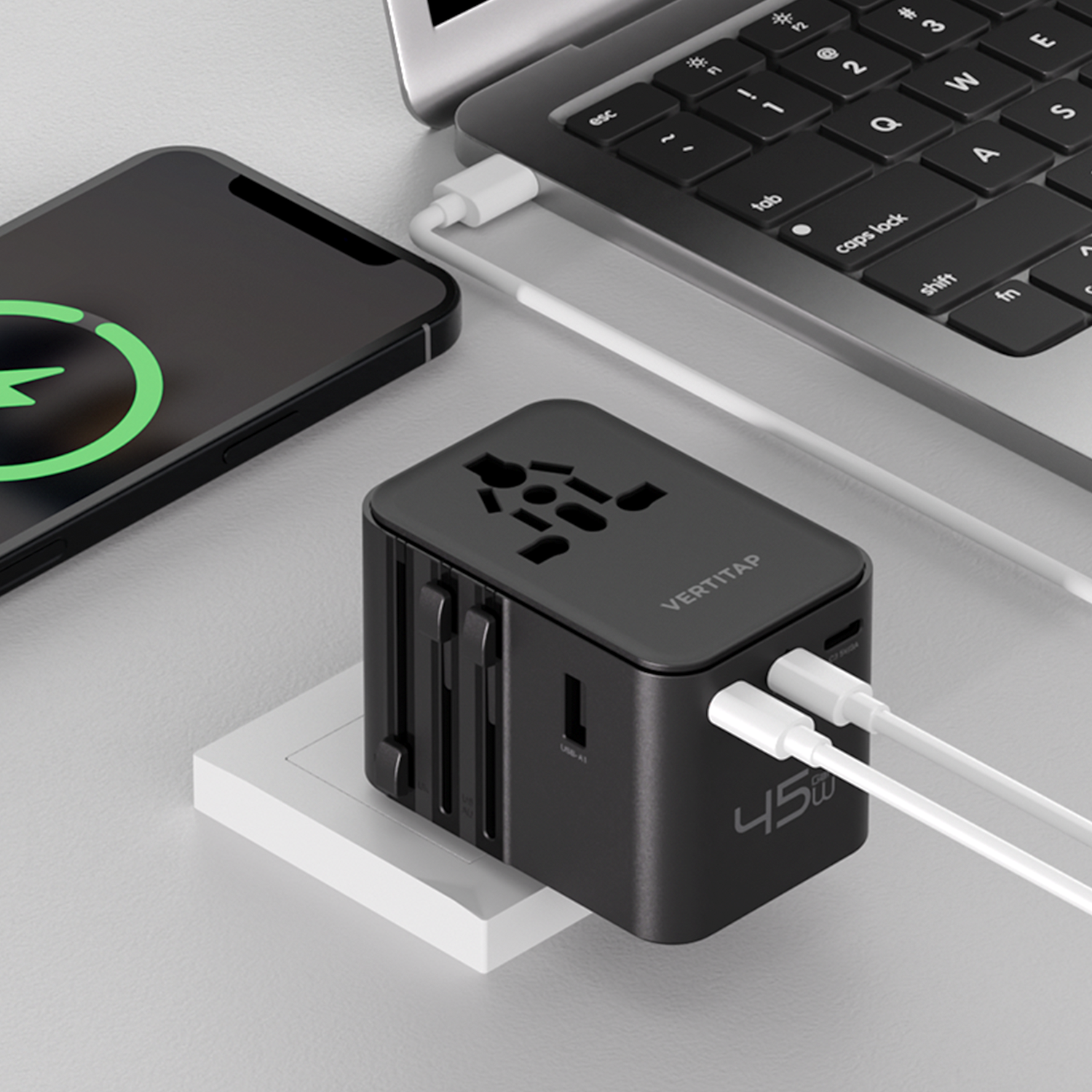 버티탭 트레블러 에어 25W 멀티 어댑터 해외 전세계 여행용 멀티탭 usb 콘센트 플러그