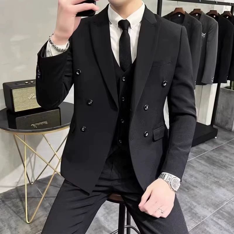 더블 마이 남성 블레이저코디 간절기 브레스트 블레이저 남성자켓 재킷 남성정장 검은색 정장 M - 상세 이미지 3