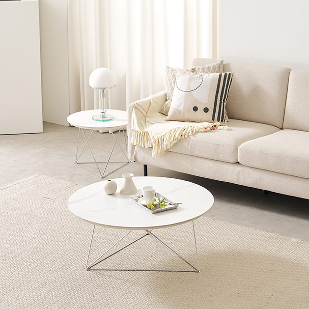 세라믹 거실 테이블 원형 좌식 쇼파 커피 낮은 탁자 800