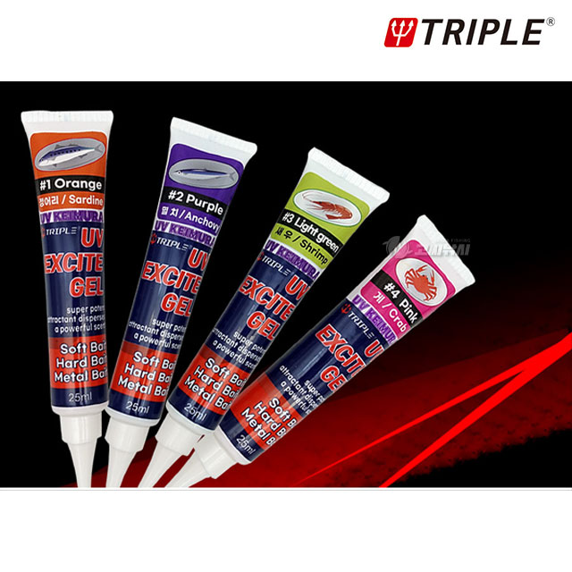 트리플 UV 집어제 익사이트 젤 25ml 바르는 유인제 바다 민물 브러쉬 포함 - 상세 이미지 2