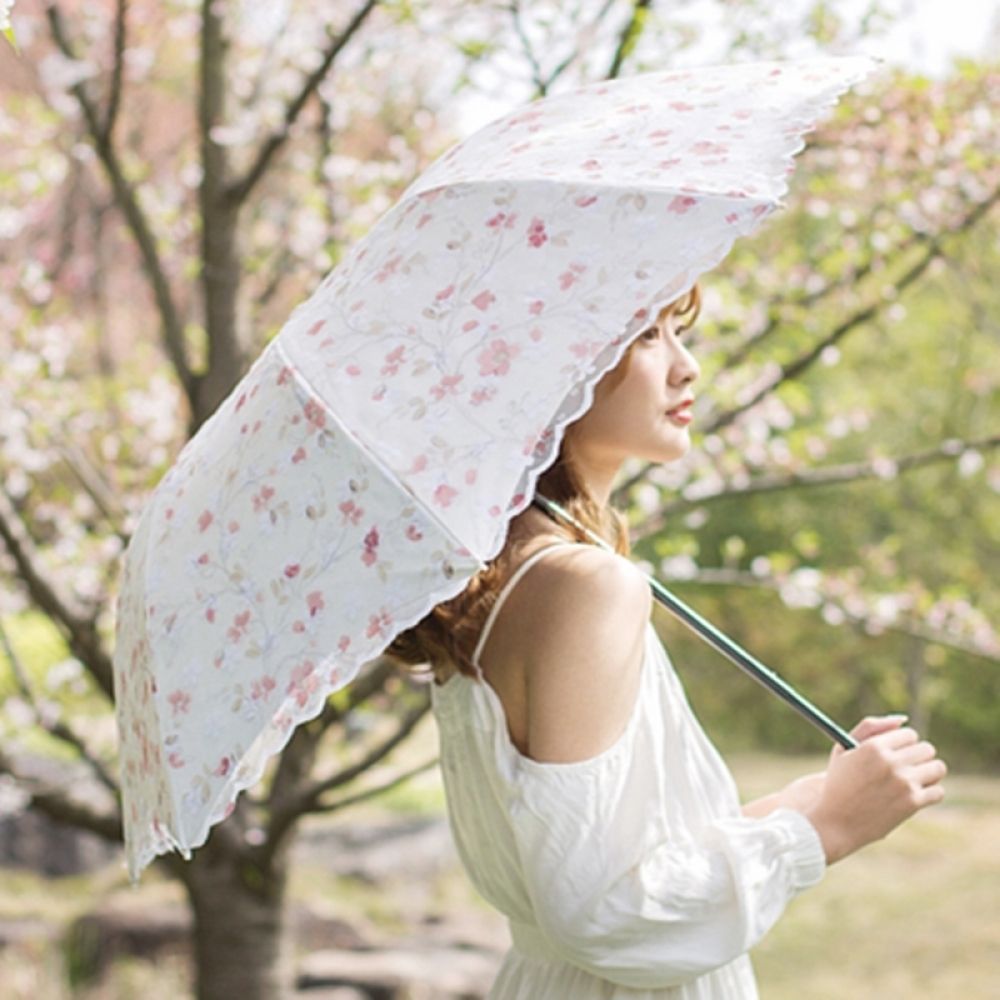 양산 uv 우산 꽃모양 자외선차단 데일리 가벼운 미니 블루꽃잎 - 메인 이미지