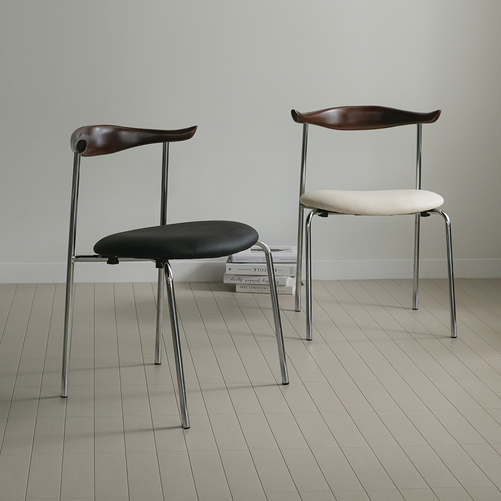 미드센추리 의자 인테리어 카페 디자인 의자 칼한센 카우 월넛 체어