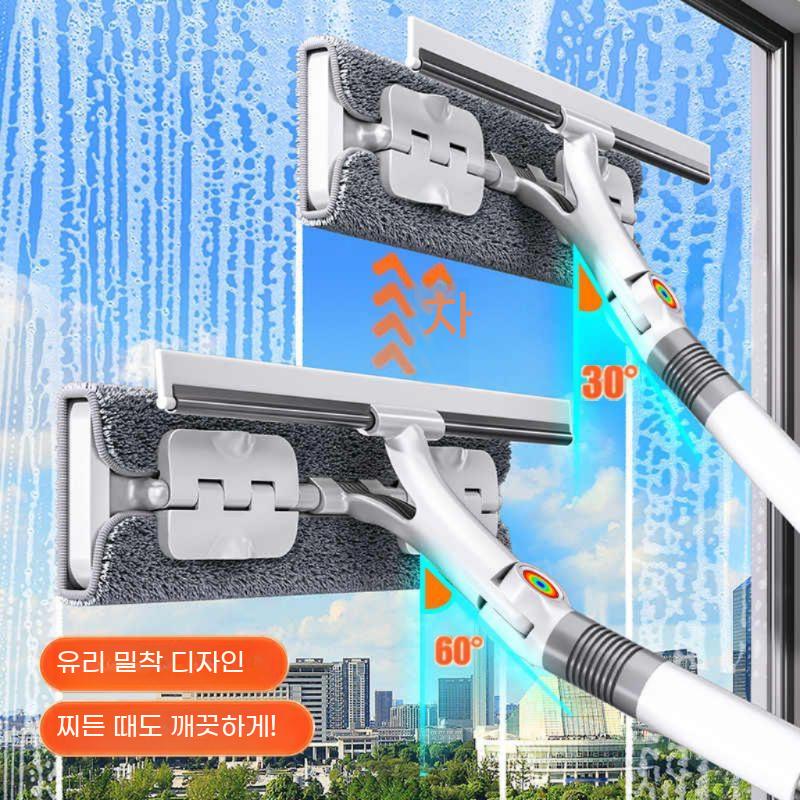 창문청소 밀대 창문 청소도구 유리창닦이 길이조절 베란다 닦이 물분무 외부 유리창 창문닦이 - 상세 이미지 2